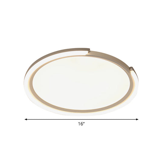 Sleek LED Flushmount Ceiling Lamp | Metallic Shade | Warm/White Light | 16"/19.5"/23.5" Diameter