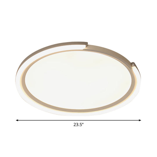 Sleek Led Flushmount Ceiling Lamp | Metallic Shade Warm/White Light 16/19.5/23.5 Diameter