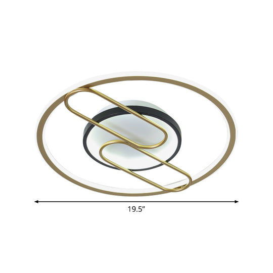 Simplicity Ring and Oval LED Ceiling Light in Gold, 16"/19.5" Wide - Ideal for Sleeping Rooms