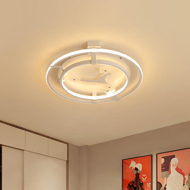 Sleek Floral Semi Mount Led Ceiling Light In Warm/White - 17/21/25 Options