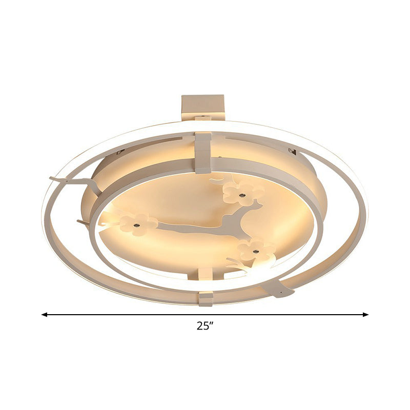 Sleek Floral Semi Mount Led Ceiling Light In Warm/White - 17/21/25 Options