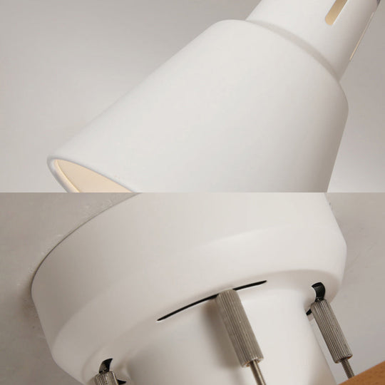 Modern Monochrome Bucket Shade Semi Flush Ceiling Light 4 Lights Metallic Lamp For Bedroom