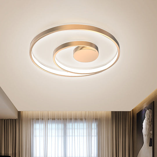 Modern Metal Flush Mount LED Gold Light for Living Room Ceiling