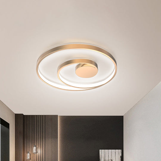 Modern Metal Flush Mount LED Gold Light for Living Room Ceiling