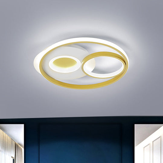 Contemporary Gold Ring LED Flushmount Ceiling Light for Bedroom (16.5"/20.5" Width)