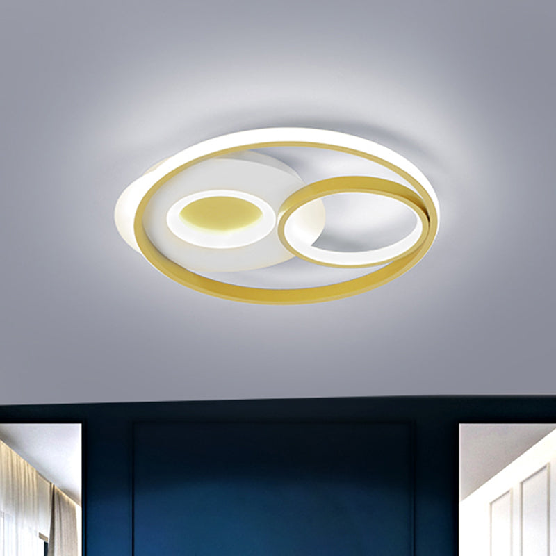 Contemporary Gold Ring Led Flushmount Ceiling Light For Bedroom (16.5/20.5 Width) / 16.5