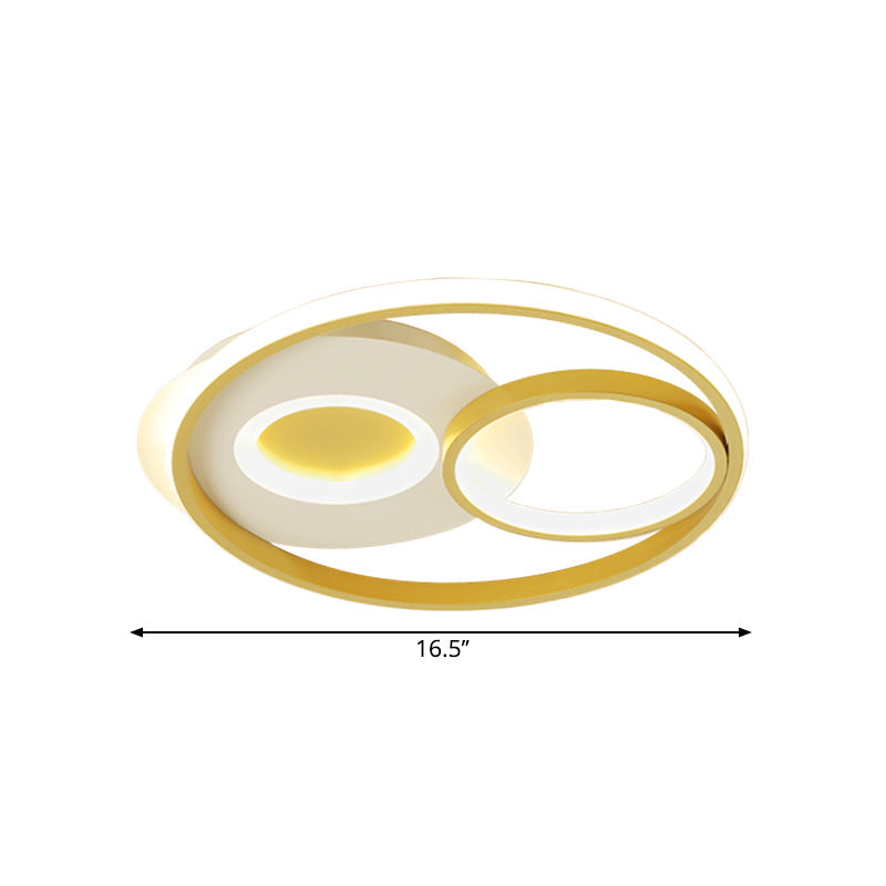 Contemporary Gold Ring LED Flushmount Ceiling Light for Bedroom (16.5"/20.5" Width)