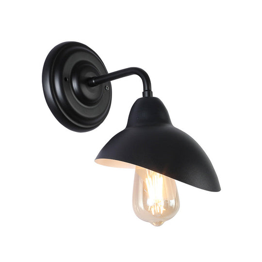 Black Metallic Dome-Like Wall Mount Light - Stylish Bedroom Lighting Solution