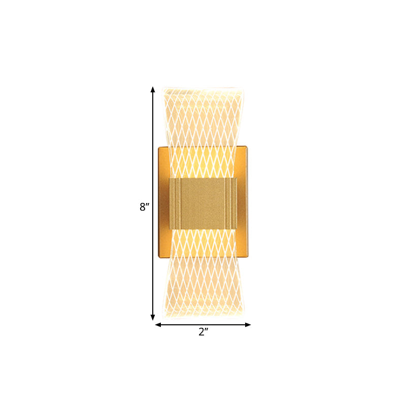 Nordic Bowknot-Style Acrylic Led Wall Light: 1/2 Bulb Gold Sconce Lighting (Warm/White)