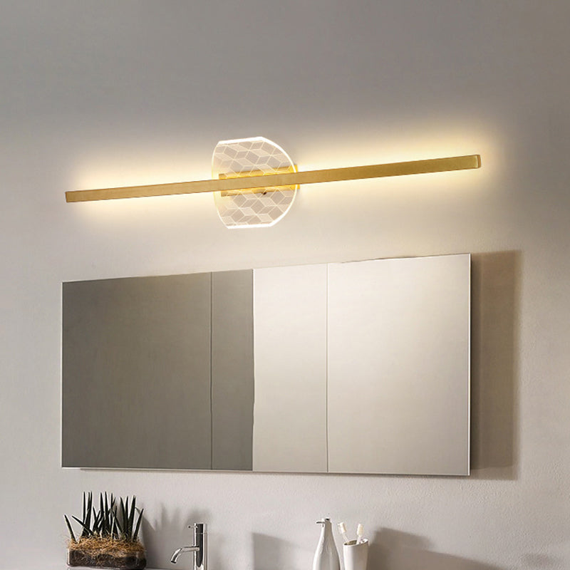 Modern Led Gold Linear Wall Mount Light In Warm/White 23.5/31.5 Width / 23.5 White