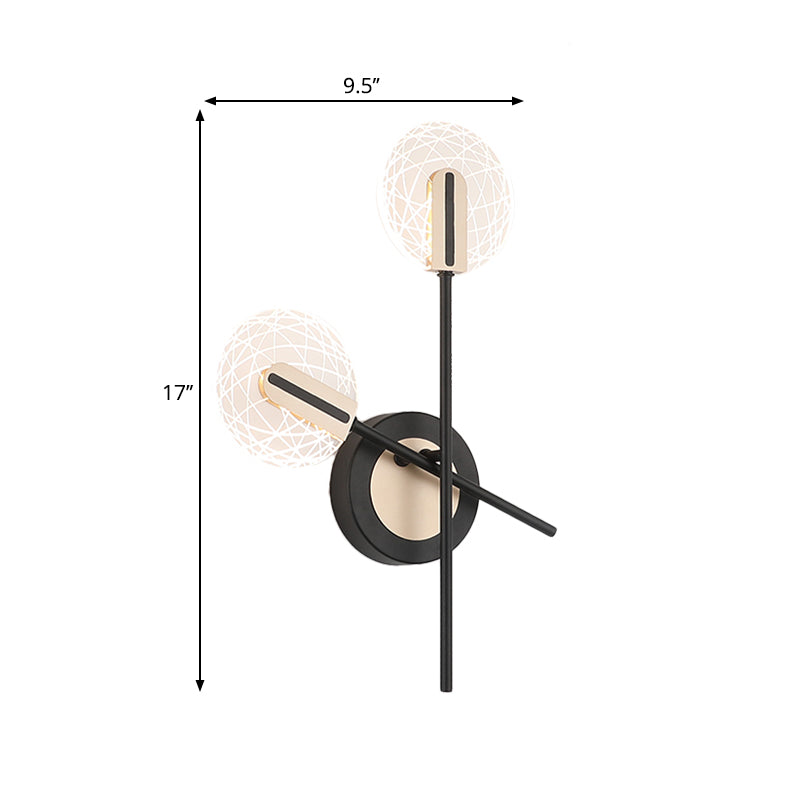 Modern Led Black Rounded Wall Sconce Lighting In Warm/White Light