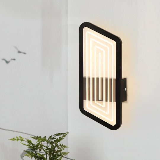 Nordic Metallic Wall Sconce In Black/Gold With Warm/White Light 12.5/19.5 Wide Black / 12.5 White