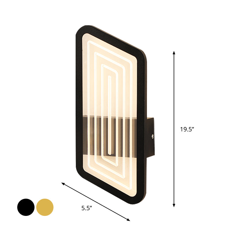 Nordic Metallic Wall Sconce In Black/Gold With Warm/White Light 12.5/19.5 Wide