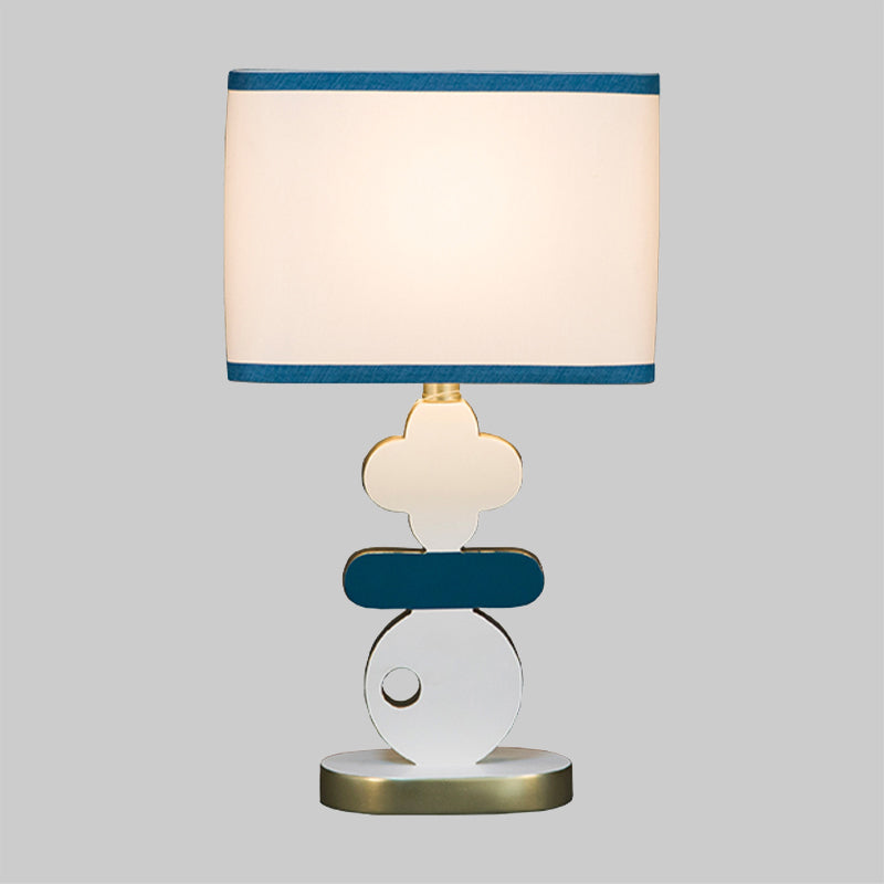 Giovanna - Lampe de chevet moderne à une seule lumière Éclairage de travail de lecture bleu/vert moderne avec abat-jour en tissu cylindrique