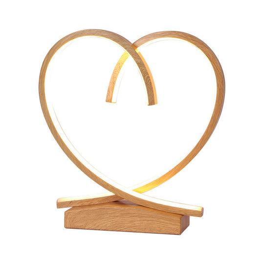 Sleek Wooden Night Table Light: Loving Heart Design Led Desk Lighting For Bedrooms Black/White/Wood