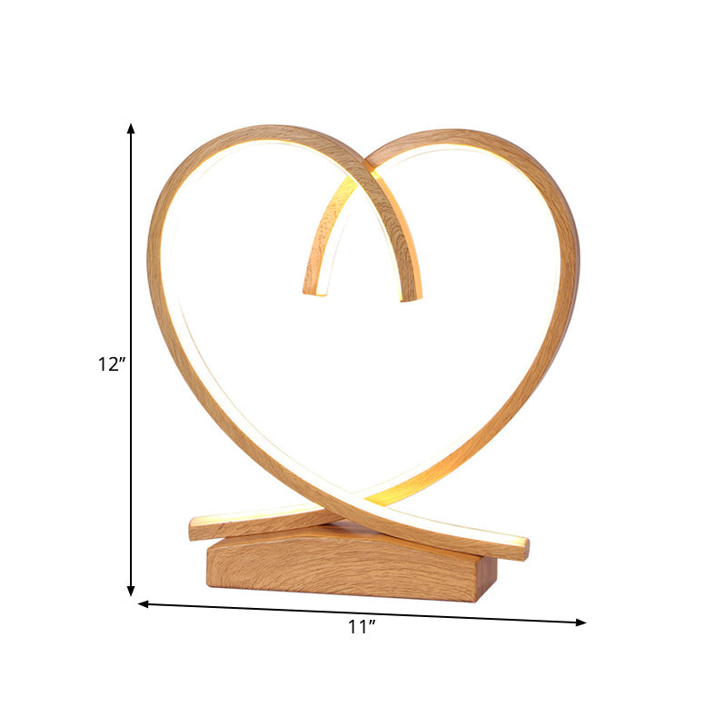 Sleek Wooden Night Table Light: Loving Heart Design Led Desk Lighting For Bedrooms Black/White/Wood