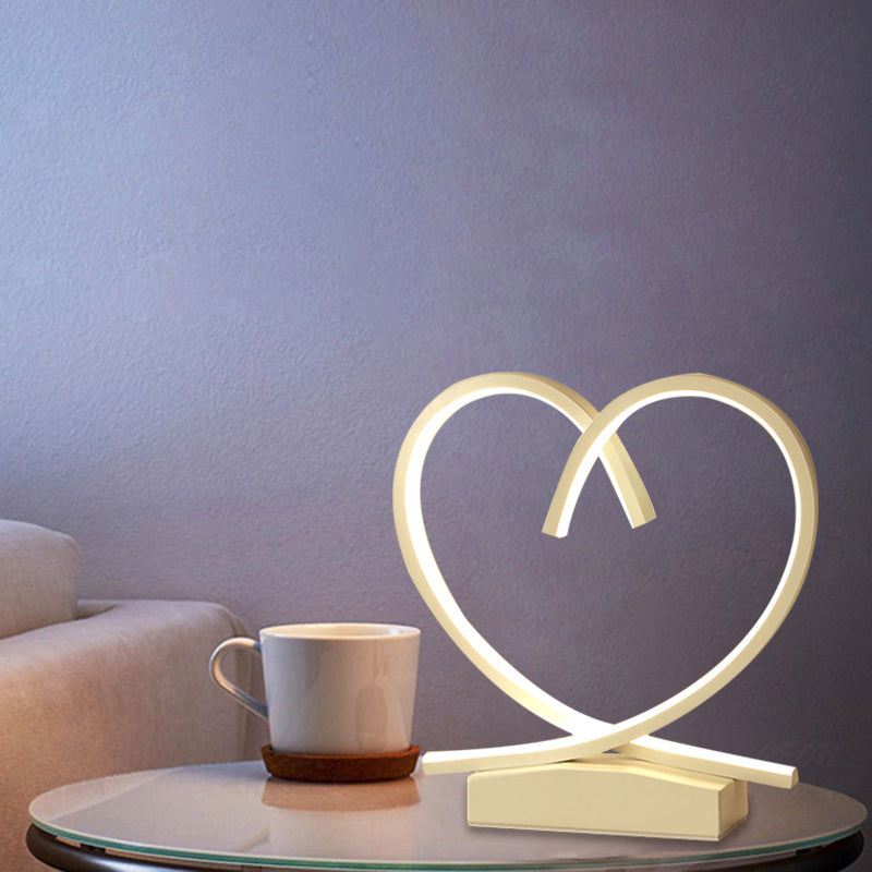 Sleek Wooden Night Table Light: Loving Heart Design Led Desk Lighting For Bedrooms Black/White/Wood