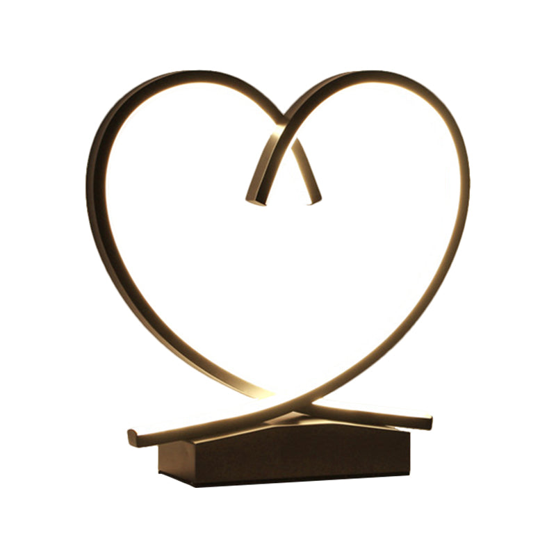 Sleek Wooden Night Table Light: Loving Heart Design Led Desk Lighting For Bedrooms Black/White/Wood