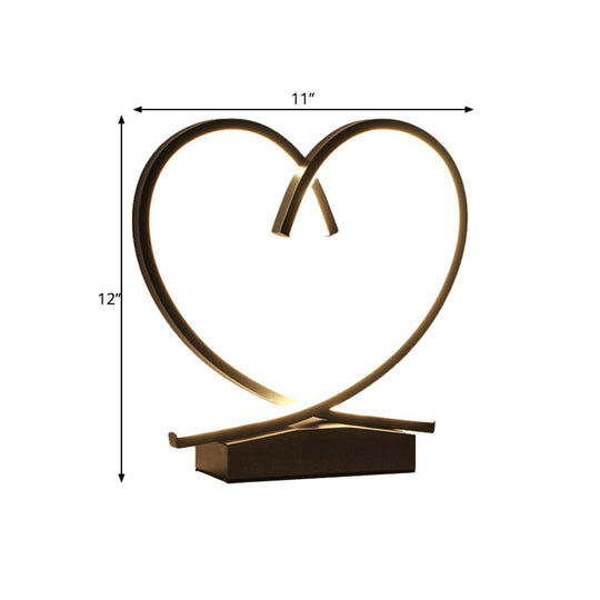 Sleek Wooden Night Table Light: Loving Heart Design Led Desk Lighting For Bedrooms Black/White/Wood