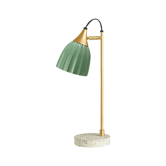 Kids Style Porcelain Dome Desk Lamp 1 Light Night Lighting With Adjustable Joint In Pink/Blue/Green