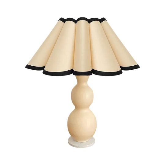 Nordic Flared Night Lamp - Porcelain Gourd Base Coffee/Beige