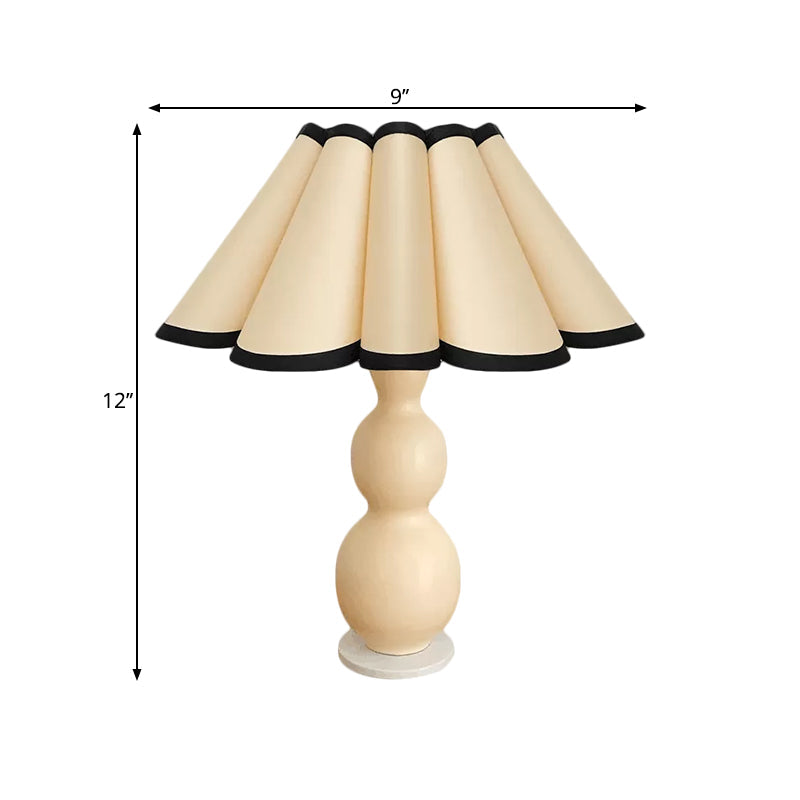 Alhena - Lampe de chevet évasée nordique : éclairage de table de chevet en forme de calebasse en porcelaine