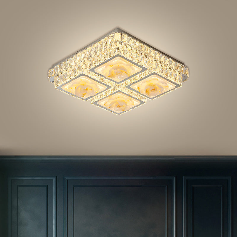 Here Are A Few Options: 1. Minimalist Led Crystal Ceiling Light With Jade Lotus Design 2. Chrome