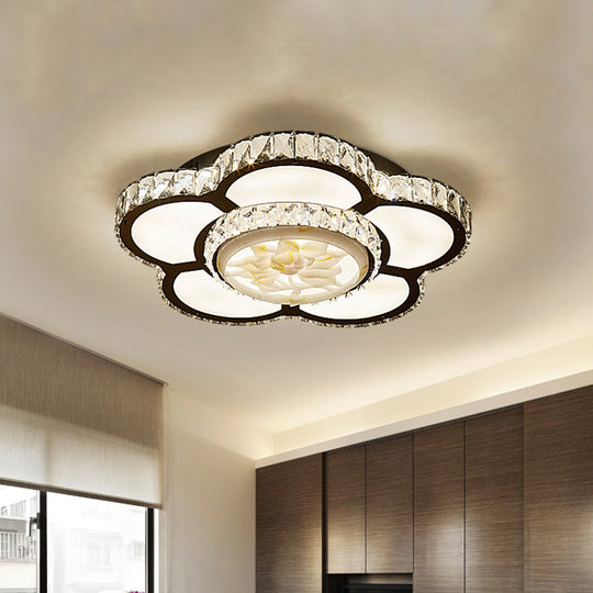 Sleek LED Semi Flush Mount Flower Ceiling Lamp with Beveled Crystal Shade - Chrome Finish"

or

"Stylish LED Flush Mount Flower Ceiling Lamp - Chrome with Beveled Crystal Shade