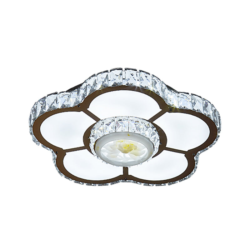 Sleek LED Semi Flush Mount Flower Ceiling Lamp with Beveled Crystal Shade - Chrome Finish"

or

"Stylish LED Flush Mount Flower Ceiling Lamp - Chrome with Beveled Crystal Shade