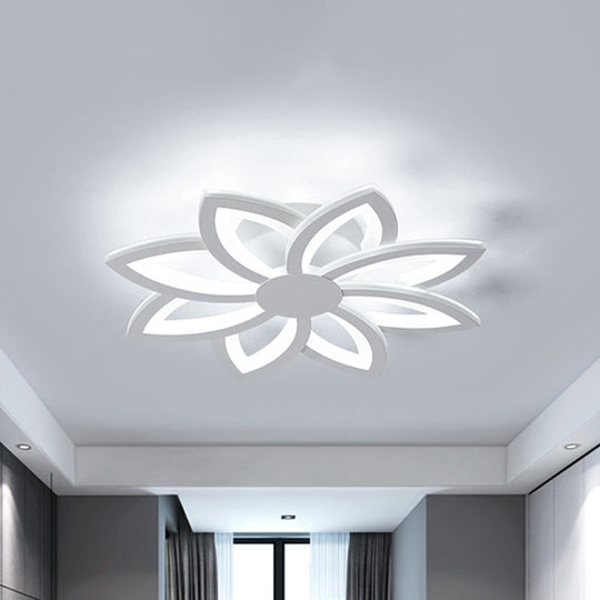 Minimalist LED Acrylic Flower Flush Mount Light for Bedroom