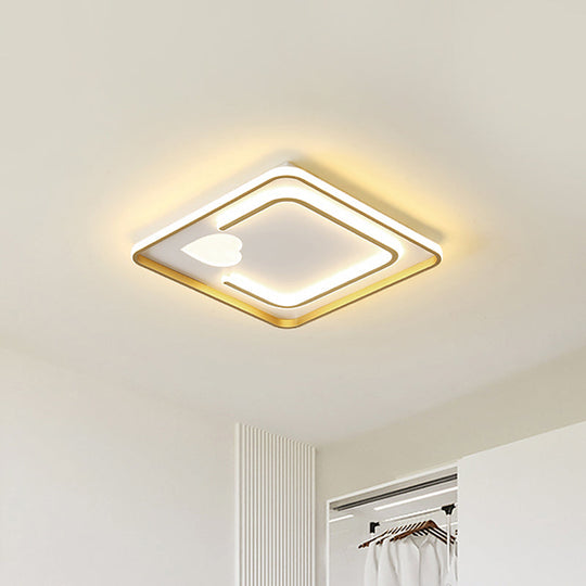 Contemporary White Acrylic LED Flush Mount Ceiling Light with Loving Heart Design