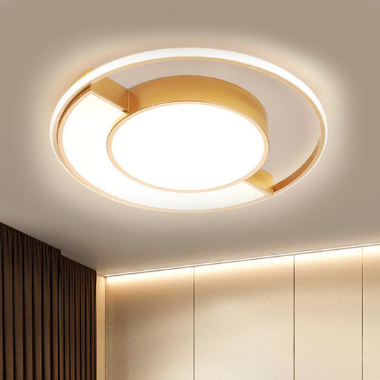 Nordic LED Gold Acrylic Flushmount Ceiling Lights – Semicircle and Round Design