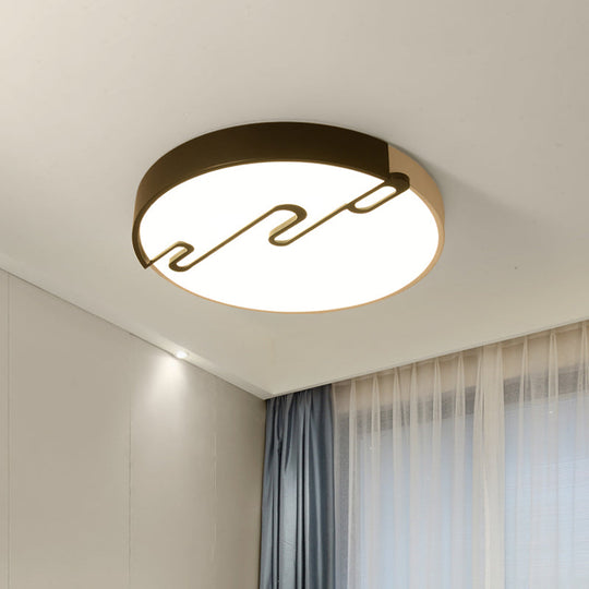 Minimalist Acrylic LED Ceiling Light Fixture for Bedroom - Drum Flush Mount Lighting