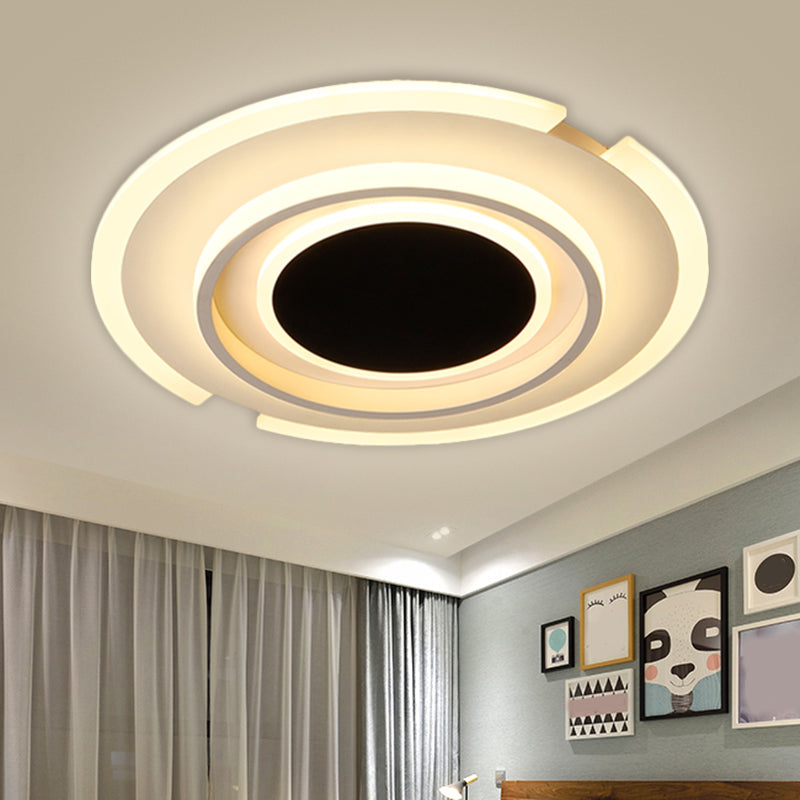 16.5/20.5 Black Flush Mount Nordic Led Lamp For Bedroom / 16.5