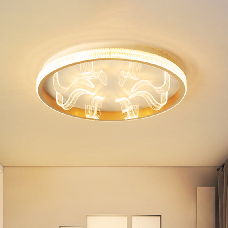 Nordic Gold LED Flush Mount Ceiling Light - Warm/White Bedroom Lighting