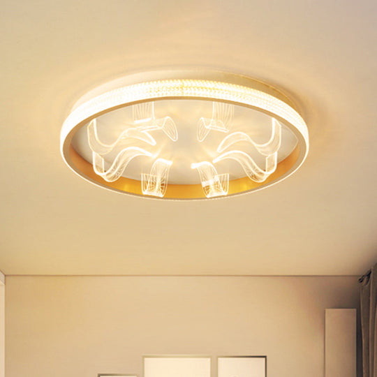 Nordic Gold LED Flush Mount Ceiling Light - Warm/White Bedroom Lighting