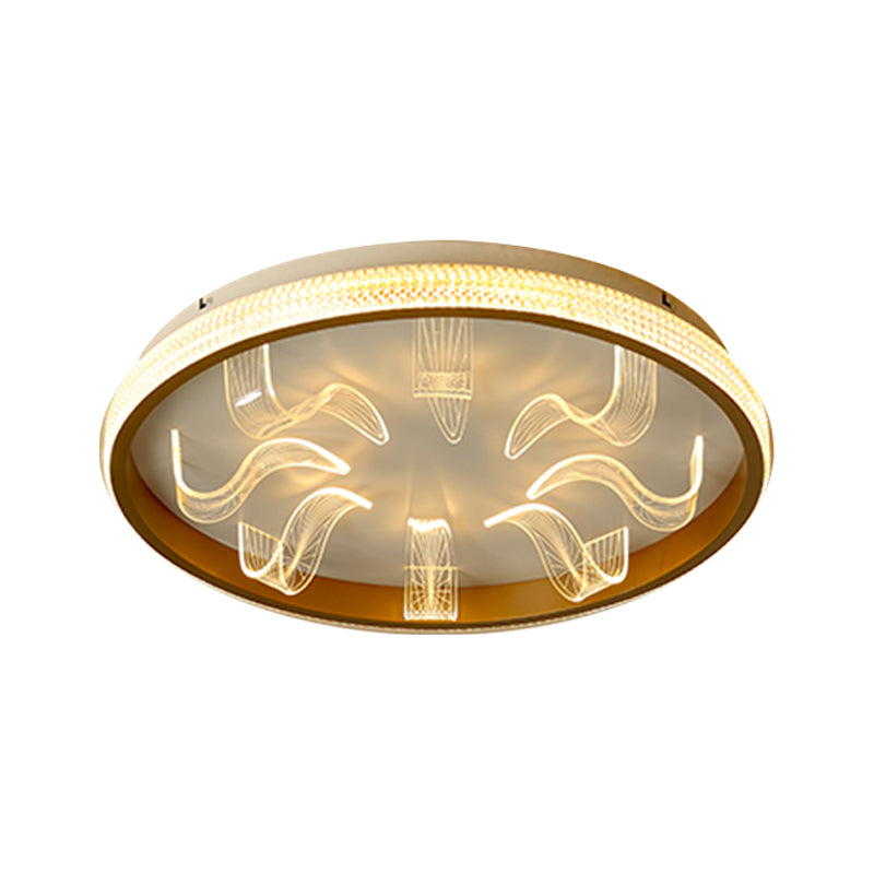 Nordic Gold LED Flush Mount Ceiling Light - Warm/White Bedroom Lighting