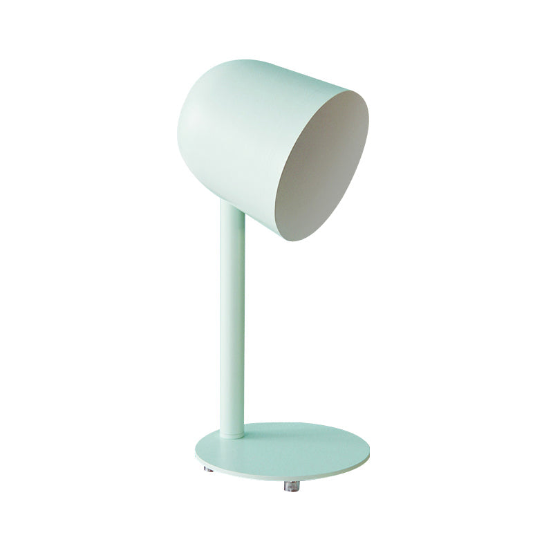 Macaron Style Study Room Desk Lamp - Dome Metallic Shade Gray/White Lighting With 1 Light