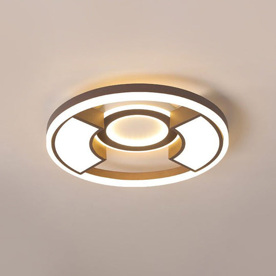 Modern Acrylic Flush Ceiling Light - 16 / 19.5 Dia Led Warm/White