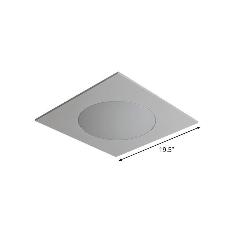 Contemporary White Square Flushmount Led Ceiling Fixture - 19.5/23.5 W Warm/White Light