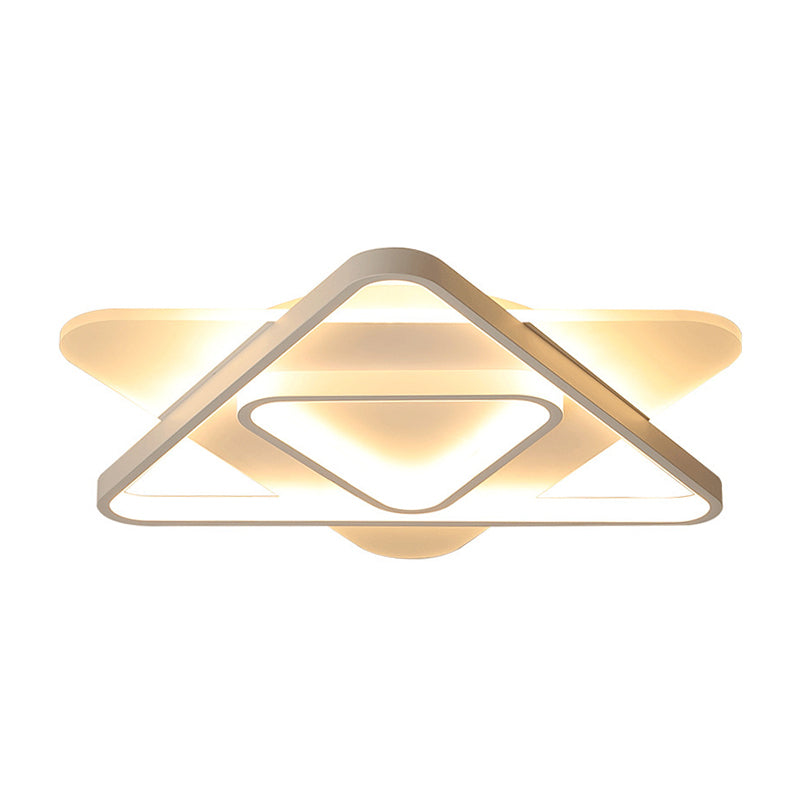 Nordic Acrylic Triangle Flush Mount LED Ceiling Light - 17"/21"/25" Wide, Warm/White Light