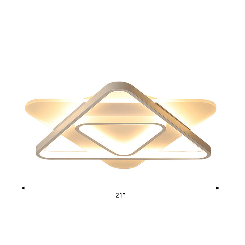 Nordic Acrylic Triangle Flush Mount LED Ceiling Light - 17"/21"/25" Wide, Warm/White Light