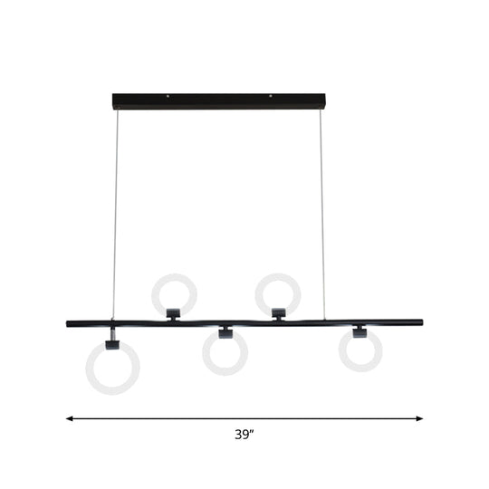 Modern Nordic Led Chandelier With Warm/White Light And Linear Metal Design Available In 3 Sizes: