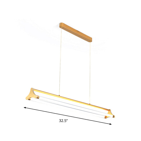 Contemporary Gold Tube Chandelier: Led Pendant Lamp For Living Room (25/40.5/32.5 Width) Warm/White