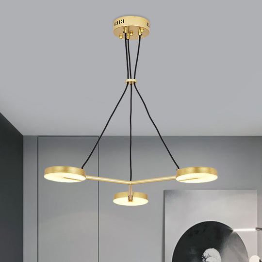 Modern Metal LED Gold Hanging Chandelier - Stylish Lighting Fixture for Living Room