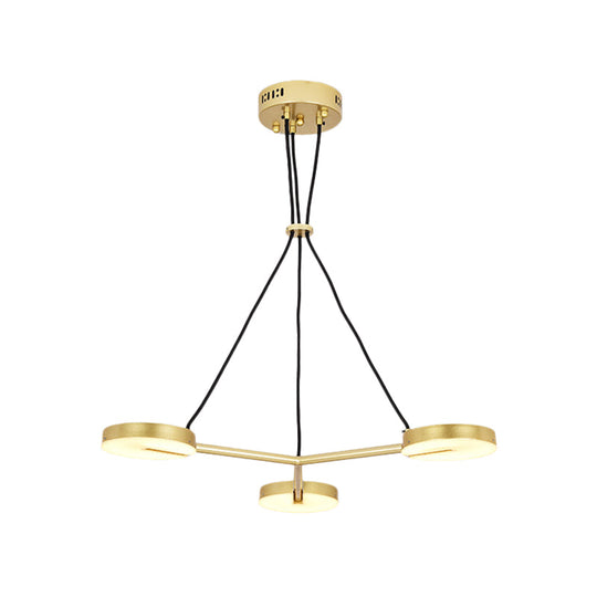 Modern Metal Led Gold Hanging Chandelier For Living Room