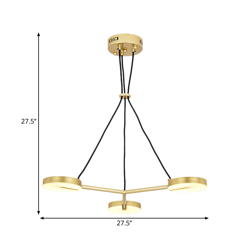 Modern Metal Led Gold Hanging Chandelier For Living Room