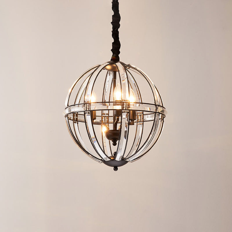 Stunning Crystal-Encrusted Pendant Chandelier - Single Bulb Black/Gold Finish Ideal For Restaurants