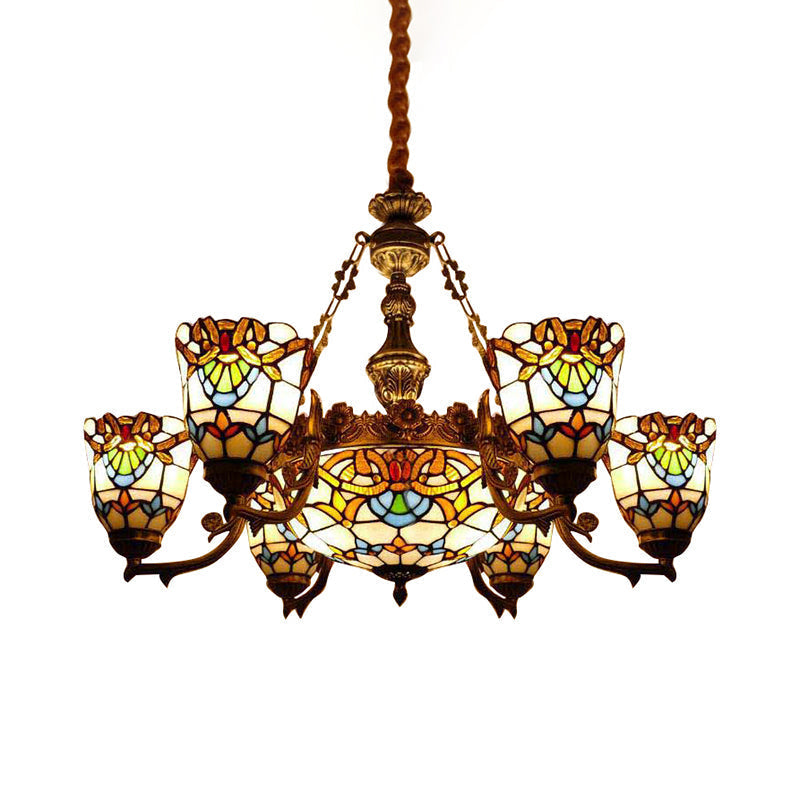 Stunning Baroque Style Chandeliers - Art Glass Dining Room Hanging Fixture With Curved/Straight Arm