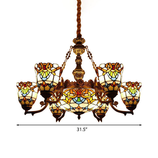 Stunning Baroque Style Chandeliers - Art Glass Dining Room Hanging Fixture With Curved/Straight Arm